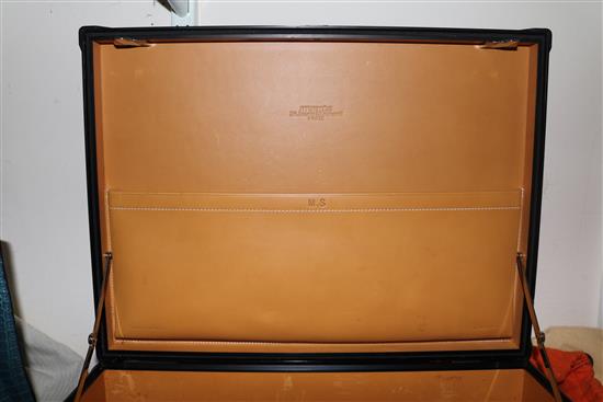 An Hermes of Paris tan leather and carbon fibre briefcase, 16.75in.